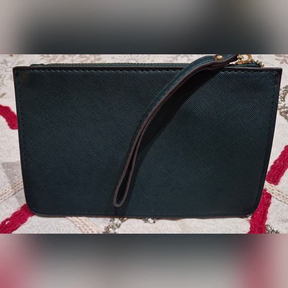 Kate Spade Dark Green Wristlet with Gold Accents - Picture 2 of 5